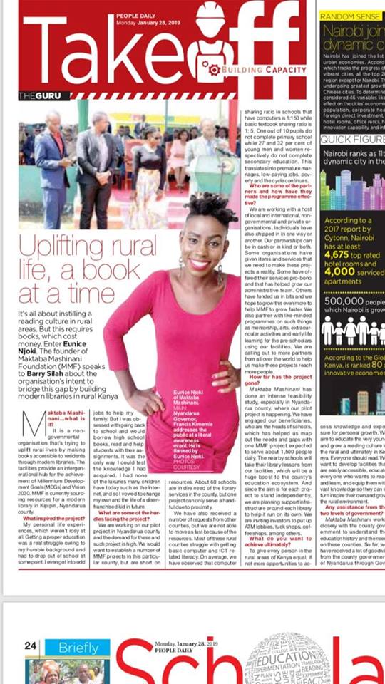 http://www.mediamaxnetwork.co.ke/500558/uplifting-rural-life-a-book-at-a-time/?fbclid=IwAR1qkBbw-g9jZR7jAVSO6D2EGrbxkQl_YlJPobgbtbD_F5O3zpGE5ZAcBqQ